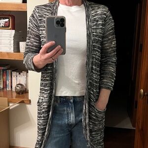 Splendid Long Cardigan - Black and White Size M